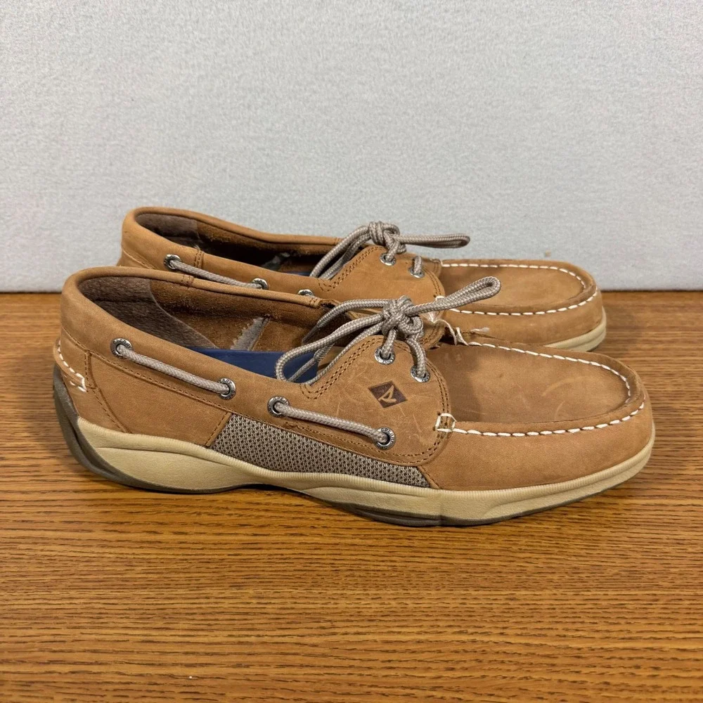 Sperry Top-Sider Billfish Tan Leather Boat Shoes Mens 9.5 0276308 Loafers